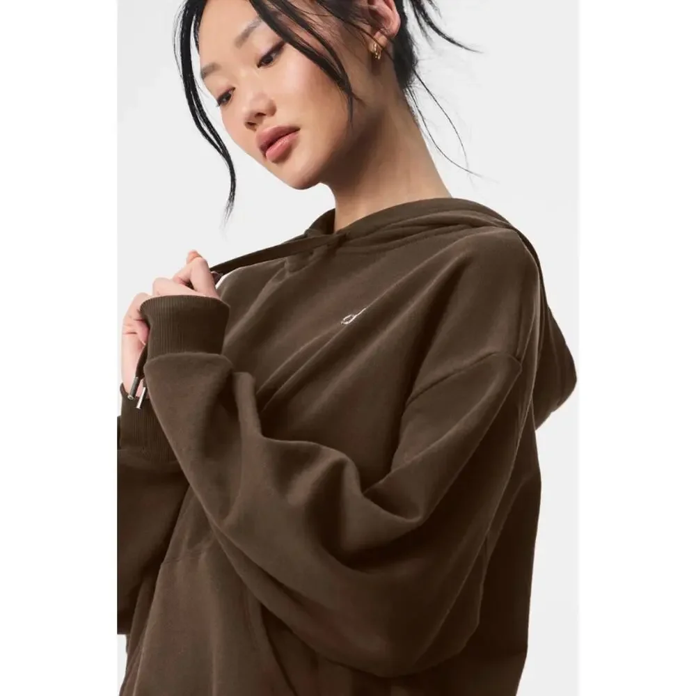 Alo Accolade Espresso Hoodie Pullover Sweater Size XXS